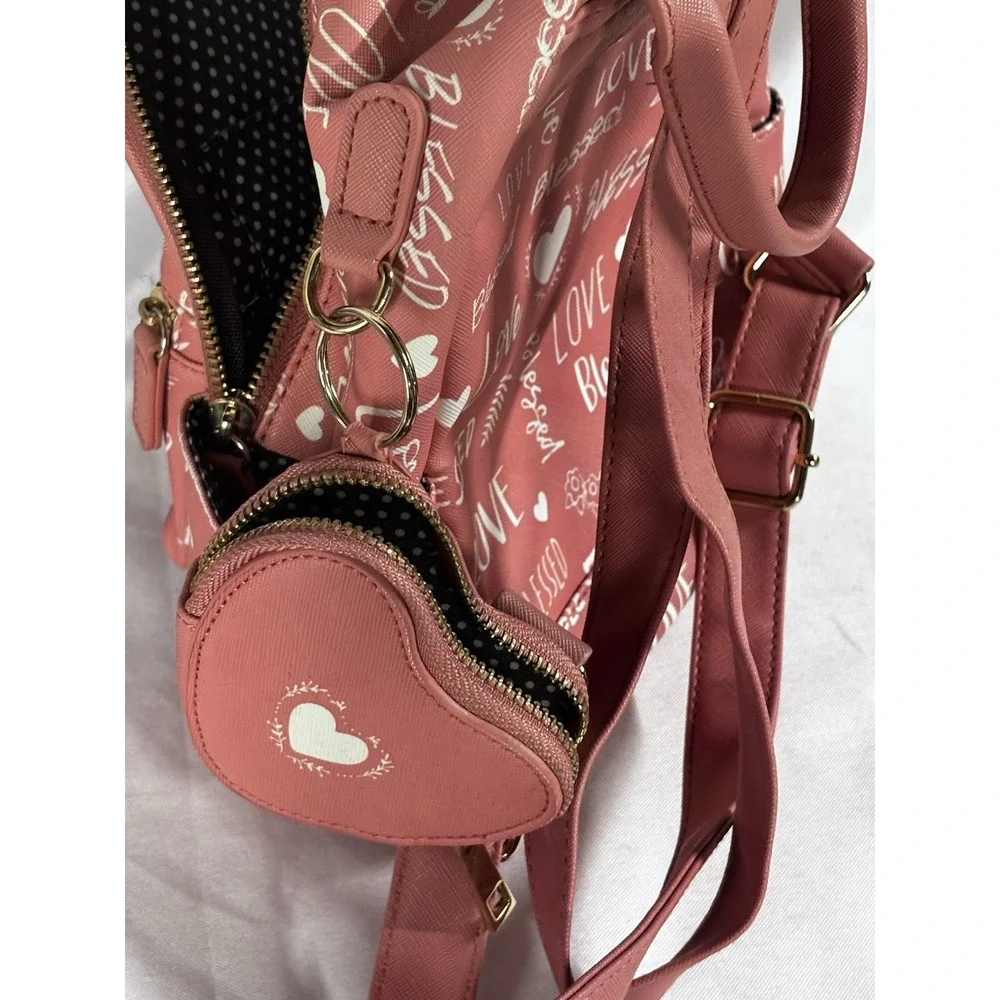 LD‎ Faux Leather Blessed Pink Back Pack Purse Bag